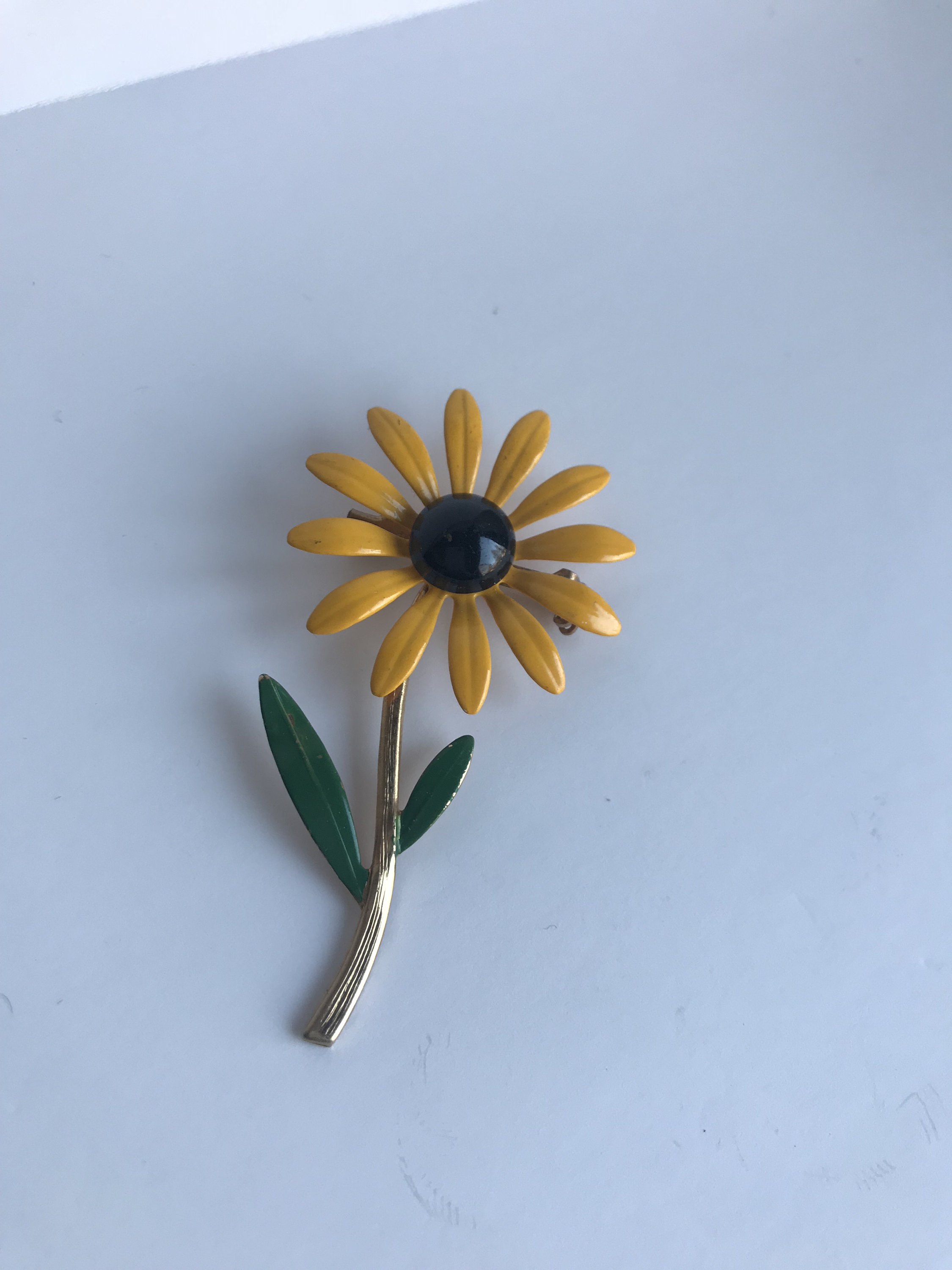 Vintage Yellow Daisy Flower Pin Brooch Daisy Flower Summer Flower Brooch