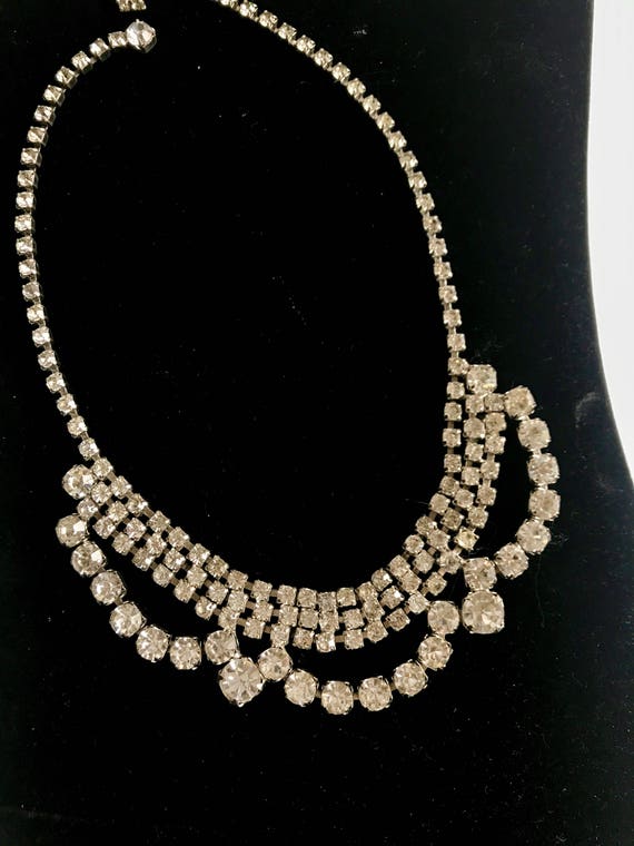Vintage Rhinestone Necklace Wedding Jewelry Beaut… - image 2