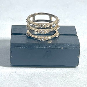 Vintage Gold Tone Ring with Clear Rhinestones Size 7 1/4