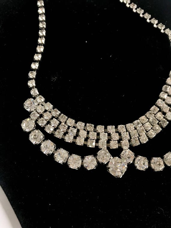 Vintage Rhinestone Necklace Wedding Jewelry Beaut… - image 5