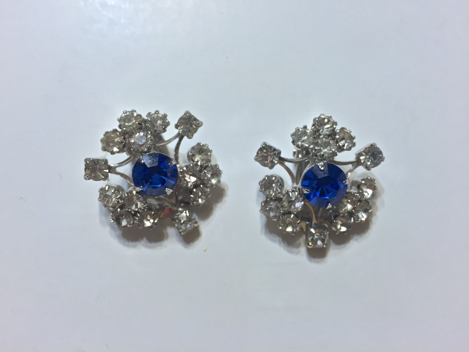 Vogue Rhinestone Clip On Earrings Wedding Earrings Vintage