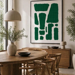 Abstract green Minimalist Wall Art Print, Modern Neutral Living Room Decor, Style Poster, Large Statement Artwork, Digital Downl