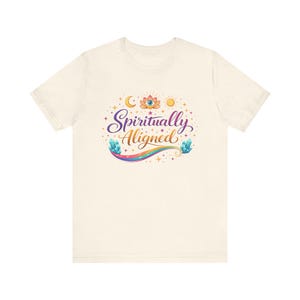 Spiritually Aligned T-Shirt | Lotus, Moon & Rainbow Spiritual Design