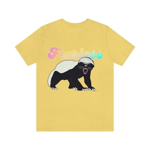 Honey Badger Fearless Unisex Short Sleeve Tee Honey Badger T-shirt fun friend gift