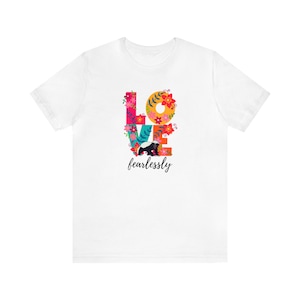 Honey Badger Shirt Love Fearlessly Unisex Jersey Short Sleeve Tee Cute and Sassy Gift for Her