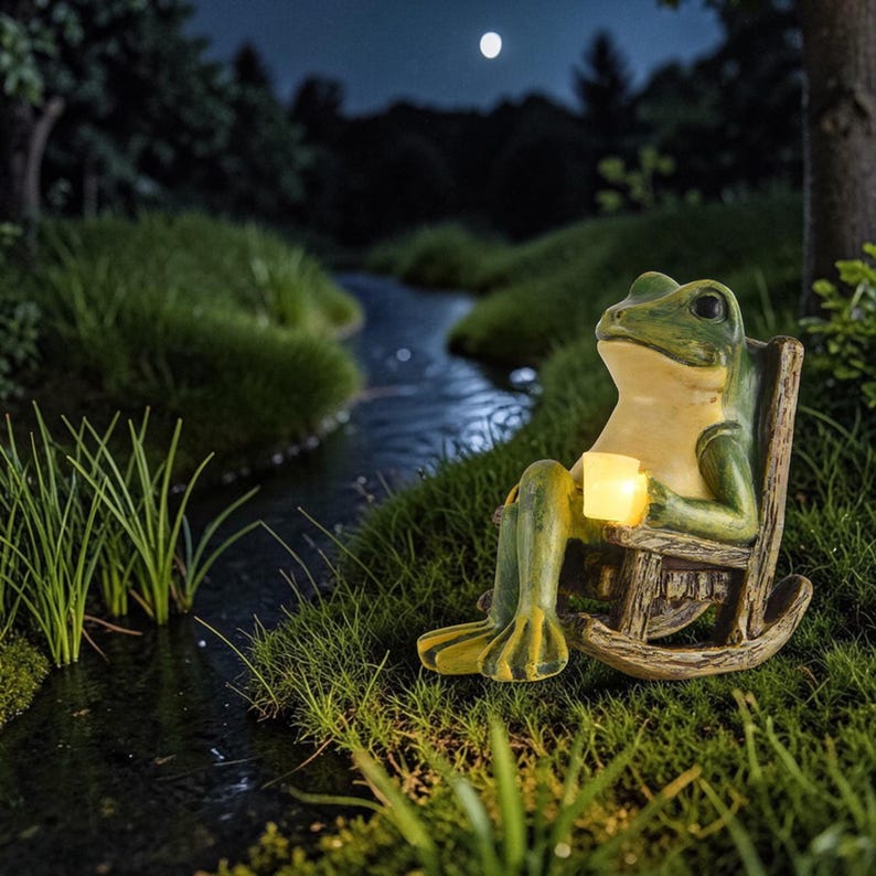 Frog Rocker Pininterest Frog Garden Statue Rocking Chair Frog Figurine Resin Lawn Decor Cute ...