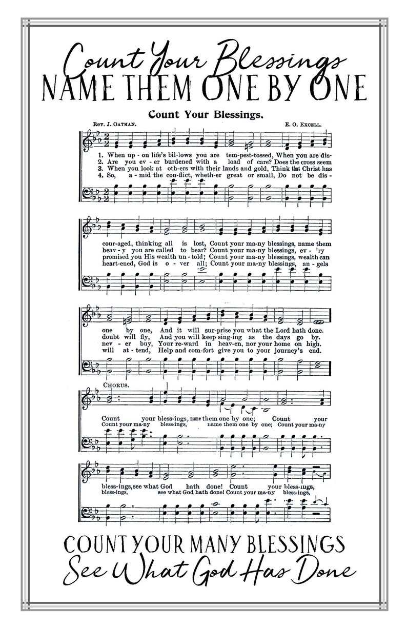 Hymn: Count Your Blessings - Etsy
