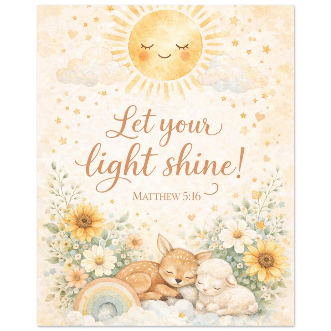 Let Your Light Shine Nursery Wall Art (16x20) - Matthew 5:16 - Etsy