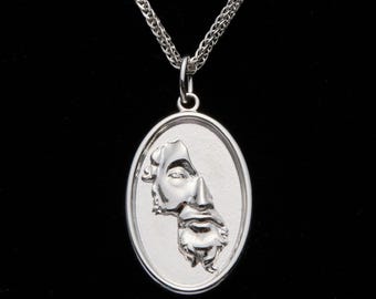 Marcus Aurelius Pendant | 925 Sterling Silver Stoic Necklace | Roman Emperor Jewelry for Men