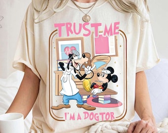 Retro Mickey and Goofy Dogtor Shirt, Funny Disney Doctor Tee, Comfort Colors Shirt, Nurse Appreciation Gift, Disneyland Family Trip Shirt
