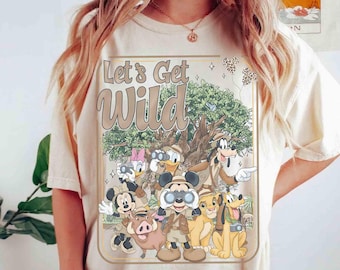 Disney Mickey & Friends Animal Kingdom Safari Mode Shirt, The Lion King Simba Pumbaa Hakuna Matata Tee, Let's Get Wild Gifts Shirt, WDW Trip