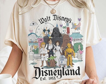 Star Wars Disneyland Est 1955 Shirt, Darth Vader Yoda Luke Skywalker Tee, Retro Galaxy Familien Reise Shirt, Star Wars Urlaub Outfit 2026