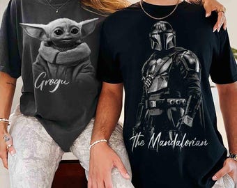 Disney Star Wars The Mandalorian and Grogu Couple shirt, Dad and Son tee, Happy Father's Day, Galaxy's Edge Hollywood Studios, Best Dad Ever