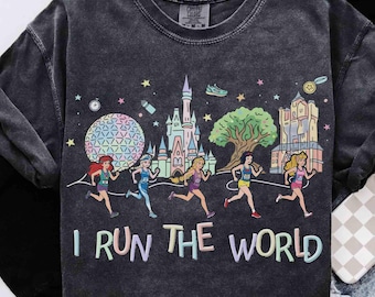 Camiseta Disney Princess Running Comfort Colors, Camiseta Walt Disney World 4 Parks Springtime Surprise 2026, Camiseta runDisney, carrera de 10 km, Reino Mágico