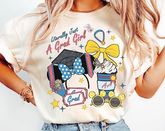 Camiseta de graduación de Disney "Literally Just a Girl", atuendos familiares para las vacaciones en Disneyland, camiseta de la clase de 2026 del equipo de graduados de Disney