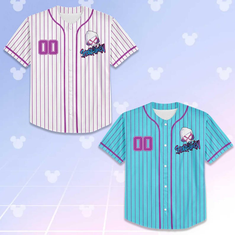 Camiseta de béisbol personalizada de Spider-Gwen, camiseta de Gwen Stacy de Spidey y sus increíbles amigos, atuendo del equipo de béisbol de Disney, regalo de cumpleaños imagen 5