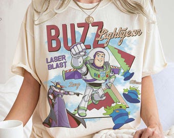 Camiseta retro de Buzz Lightyear: "To Infinity and Beyond", camiseta de Toy Story Pixar Disney, camiseta de Space Ranger, ideal para viajes familiares a Disneyland.