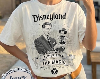Camiseta Comfort Colors Vintage Disneyland Experience The Magic, Camiseta Disney Mickey, Camiseta retro de vacaciones en Disneyland, Regalo para amantes de Disney