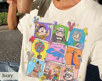 Retro Disney Pixar Up Movie Comfort Colors shirt, Carl Fredricksen Russell Characters Tee, Mickey Balloon Tee, Disney Pixar Fest, WDW Trip