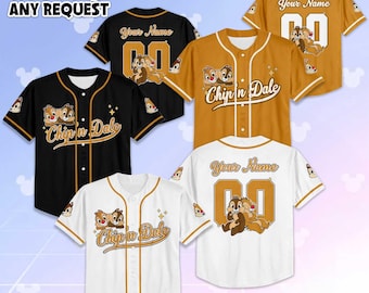 Maglia da baseball personalizzata di Cip e Ciop, maglia Disney personalizzata di Cip e Ciop, vestito coordinato per il viaggio Disney, regalo di compleanno