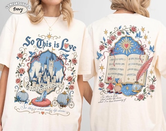 Retro Cinderella Coquette Bow Shirt, Vintage Disney Princess Tee, So This Is Love Clothing, Disneyland Trip Girls Outfit Gift For Her