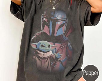 Comfort Colors Mandalorian Grogu Shirt, Bab Yoda T-Shirt, Star Wars This Is The Way Tee, Disneyland Family Trip, 90s Style Star Wars Shirt