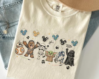 Star Wars Charakter Shirt, Star Wars Disney Ballon T-Shirt, Star Wars Geschenk Shirt, Star Wars Shirt, Baby Yoda, Star wars Disneyland T-Shirt