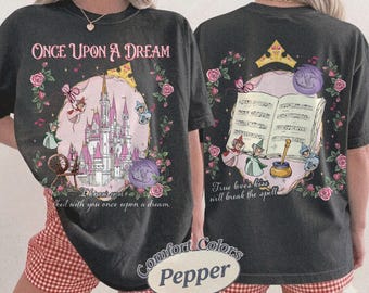 Camiseta retro de La Bella Durmiente de Disney, camiseta retro de la Princesa Aurora, camiseta de hadas de princesas Disney, camiseta de viaje a Disney para niñas con temática de castillos mágicos, camiseta de parque temático