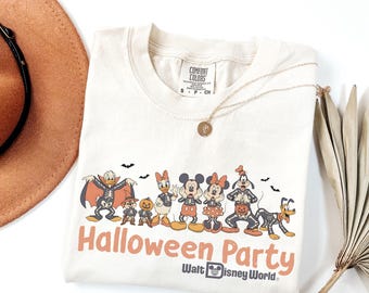 Camiseta Retro Mickey's Not So Scary Halloween Party 2026 Skeleton Comfort Colors, Camiseta Disney Halloween, Camiseta a juego para viaje familiar de Halloween