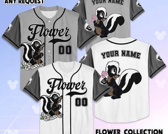 Custom Flower Baseball Jersey, Personalized Disney Bambi Baseball Shirt, Matching Disney Trip Outfit, Birthday Gift
