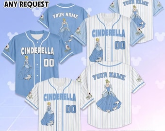 Personalized Cinderella Baseball Jersey, Custom Disney Cinderella Baseball Shirt, Matching Disney Trip Outfit, Birthday Gift
