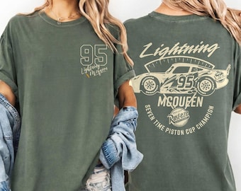 Vintage Lightning McQueen Shirt, Disney Cars Number Back Tee, Pixar Cars Land Shirt, Retro Lightning McQueen Tee, Comfort Colors Shirt