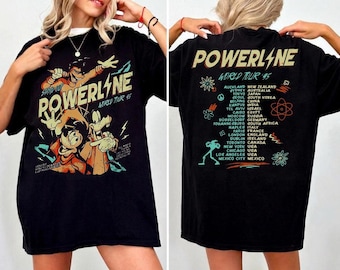 Vintage Powerline Shirt Disney A Goofy Movie Shirt, Stand Out World Tour Graphic Tee, Disneyland WDW Family Vacation Matching Birthday Gift