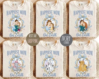 Retro Happiest Mom On Earth Shirt, Disney Castle Comfort Colors Tee, Coquette Bow Mom Shirt, Disney Mom Trip Matching Tee, Mother's Day Gift