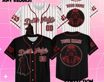 Personalized Darth Vader Collection Baseball Jersey, Custom Star Wars Baseball Shirt, Matching Disney Trip Outfit, Baseball Team Shirt