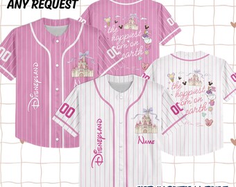 Coquette Happiest Mom On Earth Jersey, Disney Castle Coquette Bow shirt, Disney Mama Jersey, Disneyland Family Trip Outfit