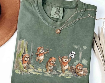 Comfort colors Star Wars Ewok Emotions T-shirt, Ewok Endor National Park Protect Our Forest Tee, Hollywood Studios Galaxy's Edge Trip Shirt