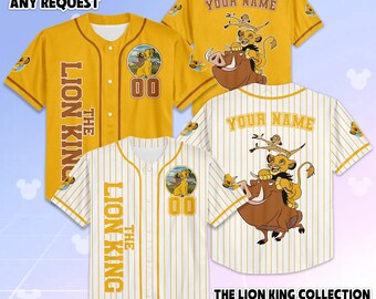 Camiseta de béisbol personalizada de El Rey León, camiseta de béisbol de Disney de El Rey León, conjunto a juego para un viaje a Disney, regalo de cumpleaños