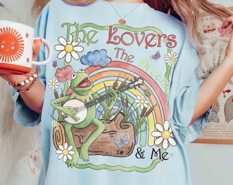 Aquarell Kermit The Frog Muppets Regenbogen Shirt, Die Liebhaber Die Träumer und ich T-Shirt, Kermit Muppet T-Shirt, Disneyland Familien Reise passend