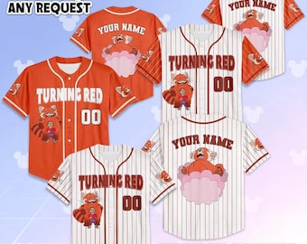 Custom Turning Red Baseball Jersey, Personalized Disney Red Panda Jersey Shirt, Disney Family Shirt, Disneyland Baseball, Birthday Gift