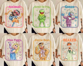 Vintage The Muppets Characters Shirt, Kermit Miss Piggy Gonzo Fozzie Bear Animal Tee, Retro The Muppets Show T-shirt, Disneyland Family Trip
