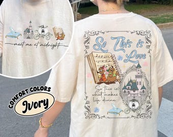 Camiseta "Cenicienta, así es el amor", camiseta de princesa Disney, camiseta para viaje de chicas 2026, gráfico de castillo mágico, regalo de cumpleaños para ella.