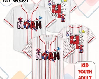 Spidey & His Amazing Friends Birthday Jersey, Marvel Custom Birthday Family Matching Jersey, Ghost Spider Birthday Disney Family Trip Tee