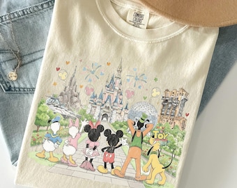 Vintage Mickey & Friends Disney World Shirt, Retro Disney Epcot Tee, Disney Family Matching Vacation Trip 2026, Happiest Place On Earth Tee