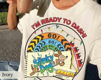 I'm Ready To Dash T-Shirt, Disney Slinky Dog Dash Hollywood Studios Toy Story Land Tee, Gift For Dogs Lover, Disney ride inspired Shirt