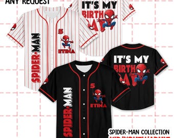 Camiseta personalizada de Disney Amazing Spider-Man, camiseta de béisbol de Disney personalizada para niños, jóvenes y adultos, regalo de cumpleaños familiar del superhéroe de Marvel Spider-Man.