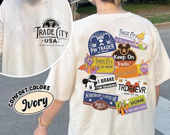 Retro Disney Trade City Shirt, Figment Trade City Or Bust Tee, Mickey Tinker Bell Goofy, Disney World Family Vacation Matching Trip Gift