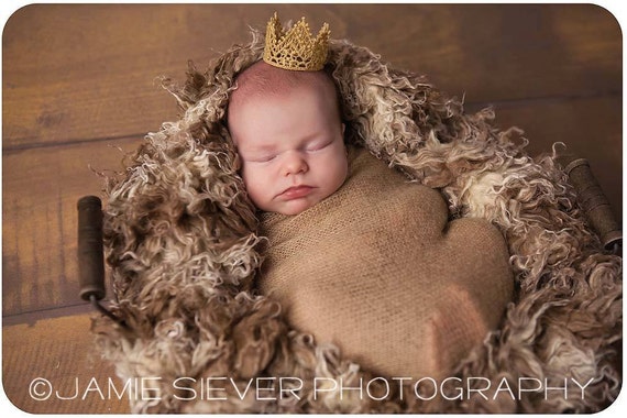 Couronne Mini Or Dentelle Bebe Nouveau Ne Photographie De Etsy