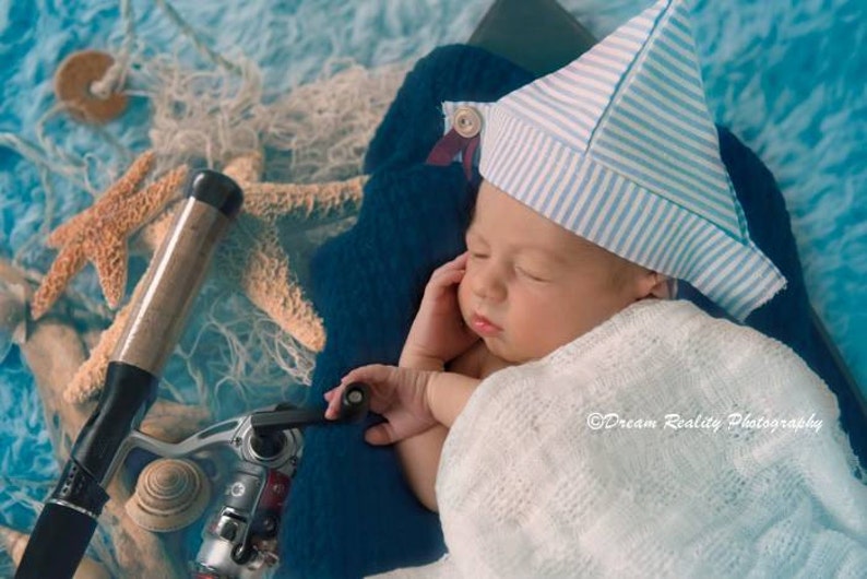 Newborn Fabric Newspaper Seersucker Sailor Hat Etsy