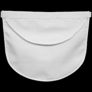Masonic Candidate - White Cotton Rounded Apron with Elastic Belt and Buckle